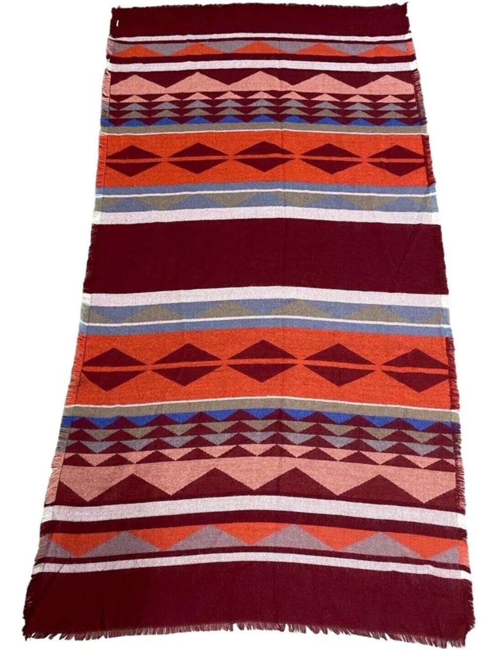 Southwest Aztec Wrap Scarf Throw Blanket Fringe Western 77x40